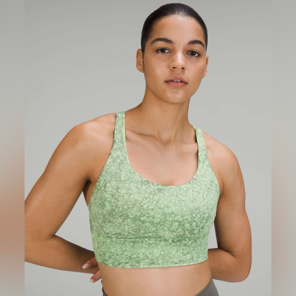Lululemon | NWT Energy Longline Bra City Grit Green Multi